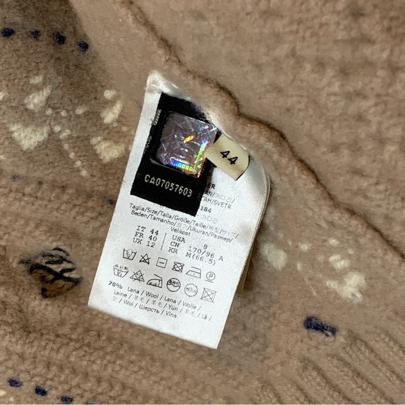 FENDI Karligraphy Cable-Knit Wool Cashmere Button-Front Crop Cardigan $1,980.00 - Picture 9 of 10